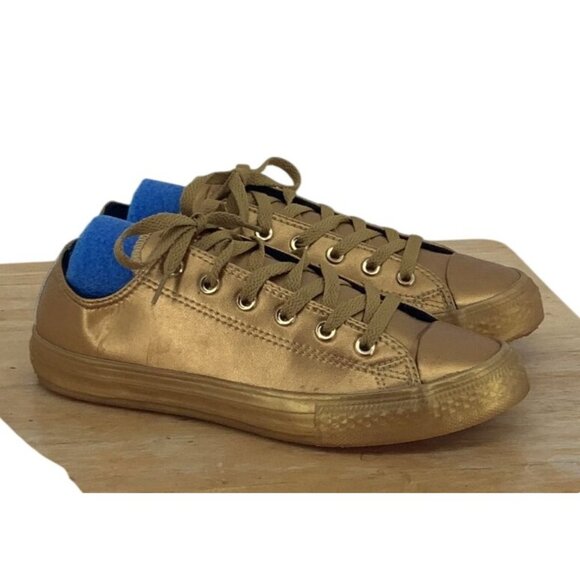 Converse Big Kids Boys Girls Low Top Sneakers Lace Up Gold Junior Size 4.5 - Picture 5 of 8